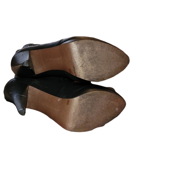 Women Vintage Leather Black Mid Calf Pirate Cut Boots By BCBG Generation Size 6B - Picture 9 of 10